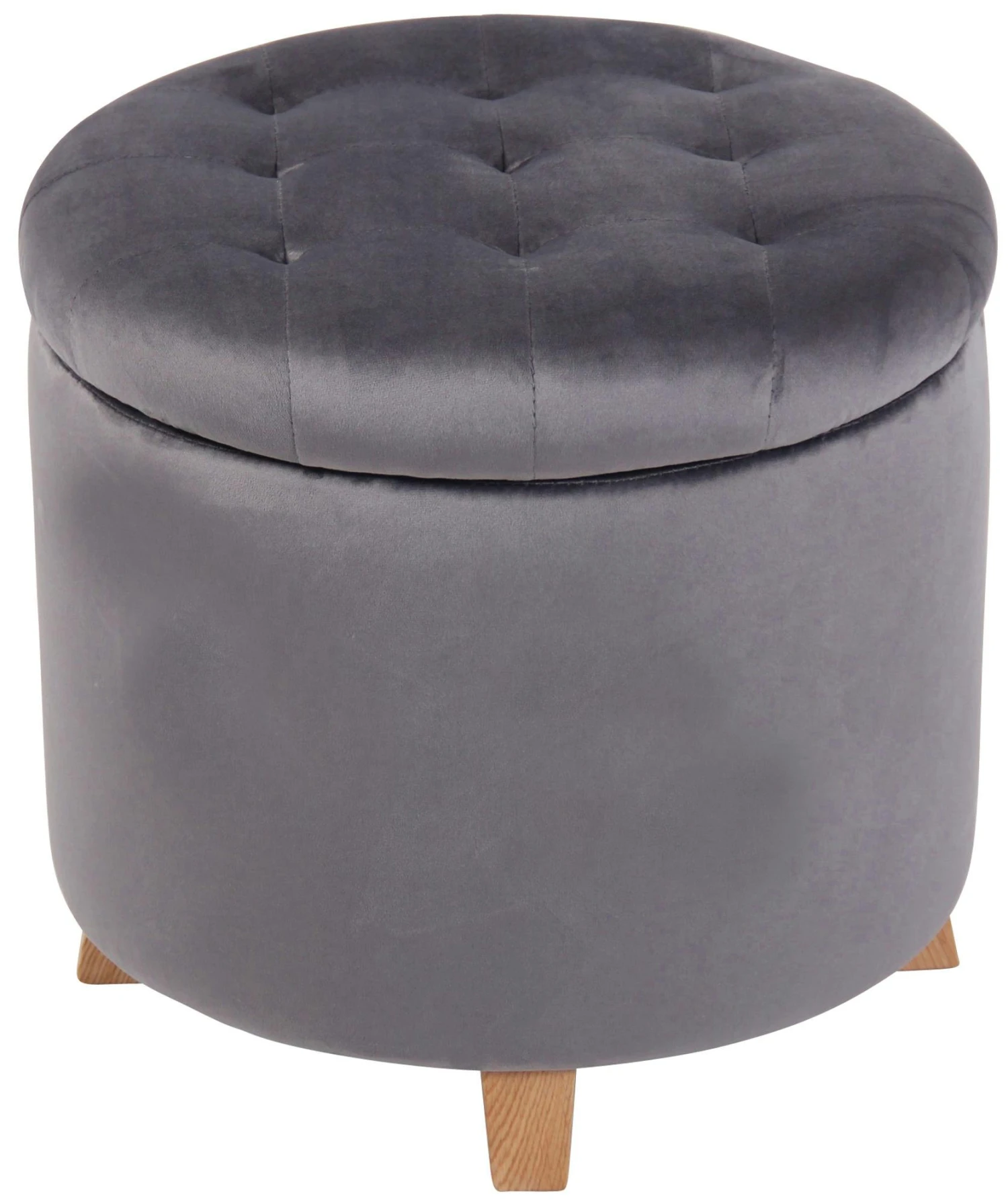 Sitzhocker Naila Samt Dunkelgrau 4 Sitzhocker Naila Samt Dunkelgrau – Bild 4