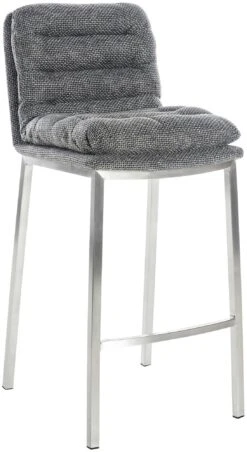 Barhocker Dundalk Stoff Edelstahl Titangrau