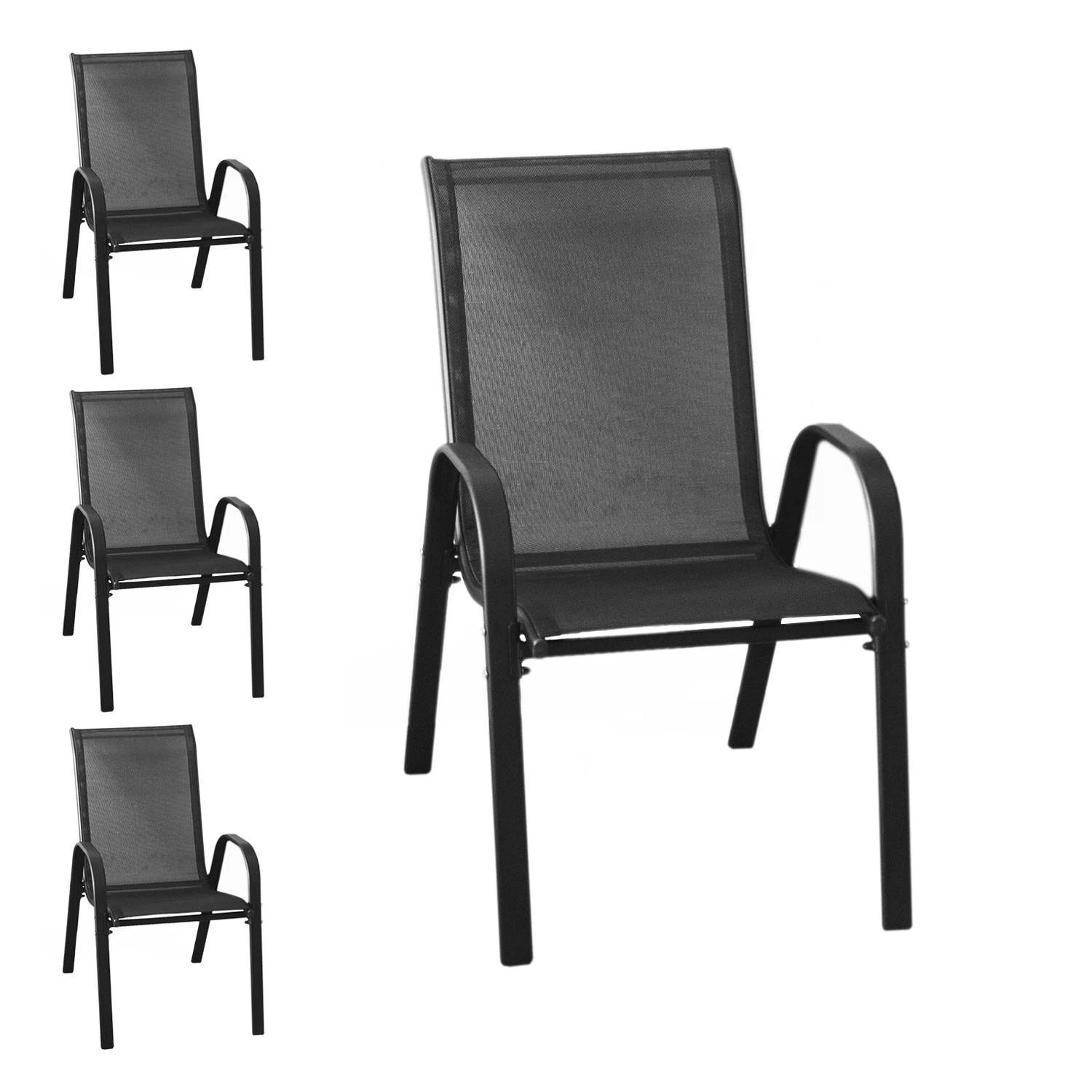 4er Set Stapelstühle Leonie Schwarz 5 4er Set Stapelstühle Leonie Schwarz – Bild 5