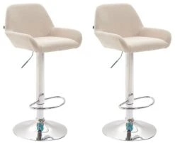 2er Set Barhocker Braga Kunstleder Chrom Creme -CLP 6d647f47 50a1 4a4b b704 3c47b675ab93 1