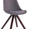 Besucherstuhl Toulouse Samt Square Cappuccino Dunkelgrau