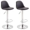 2er Set Barhocker Kiel Vollgepolstert Kunstleder Chrom Schwarz