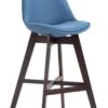 Barhocker Cannes Stoff Cappuccino Blau