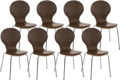 8er Set Besucherstuhl Diego Walnuss
