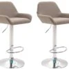 2er Set Barhocker Braga Stoff Chrom Taupe