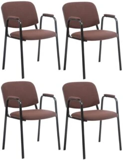 4er Set Besucherstühle Ken PRO Stoff Braun