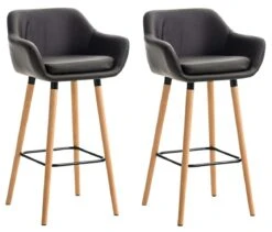 2er Set Barhocker Grant Kunstleder Grau -CLP 825a5700 cc9b 4bce 9b73 36fce2b1ed71