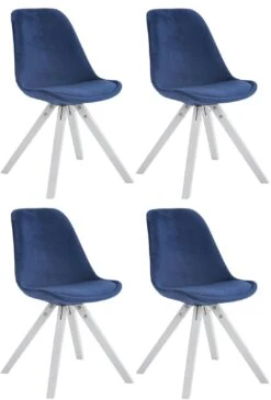 4er Set Stühle Toulouse Samt Square Weiß (eiche) Blau -CLP 85ebe670 861a 4f65 b9eb 7f328909e0b0