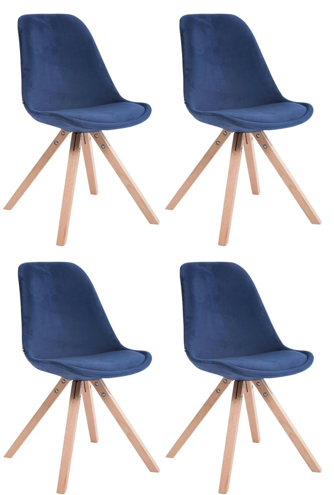 4er Set Stühle Toulouse Samt Square Natura (eiche) Creme 5 4er Set Stühle Toulouse Samt Square Natura (eiche) Creme – Bild 5