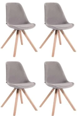 4er Set Stühle Toulouse Samt Square Natura Blau -CLP 8cc63043 85c5 4236 900f caa3e8236945