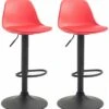 2er Set Barhocker Kiel Kunststoff Schwarz Rot