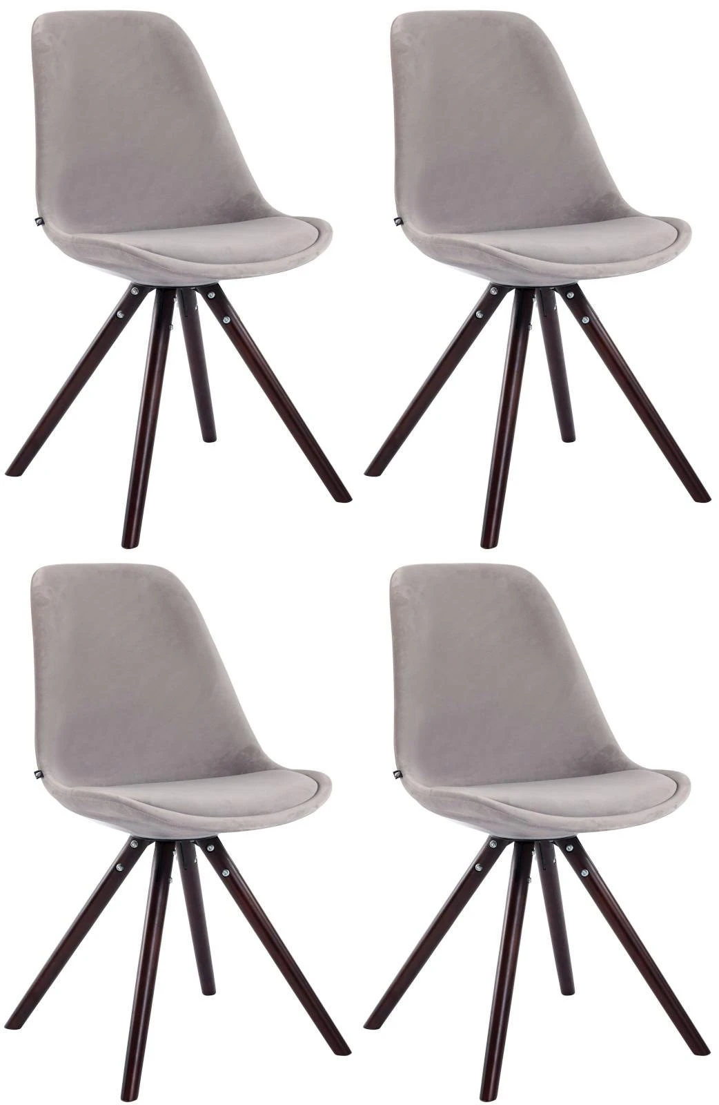 4er Set Stühle Toulouse Samt Rund Cappuccino (eiche) Braun 4 4er Set Stühle Toulouse Samt Rund Cappuccino (eiche) Braun – Bild 4