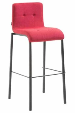 Barhocker Kado Stoff Square Schwarz Rot