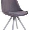 Besucherstuhl Toulouse Samt Rund Weiß Dunkelgrau