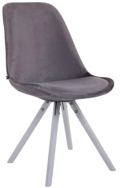 Besucherstuhl Toulouse Samt Rund Weiß Dunkelgrau
