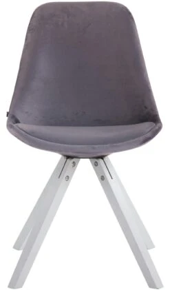 4er Set Stühle Toulouse Samt Square Weiß Dunkelgrau -CLP 966f0fc8 7a84 49fb afd5 bc7d24526425