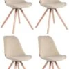 4er Set Stühle Toulouse Samt Rund Natura Creme