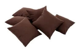 6x Deko-Kissen 45x45 Cm Terrabraun