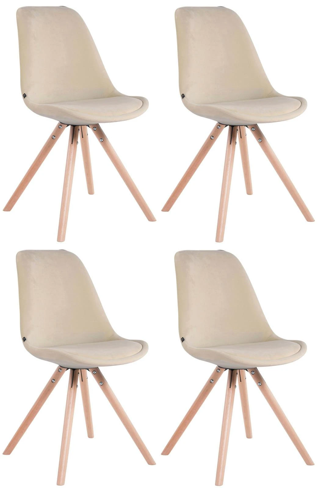 4er Set Stühle Toulouse Samt Rund Natura (eiche) Blau 3 4er Set Stühle Toulouse Samt Rund Natura (eiche) Blau – Bild 3