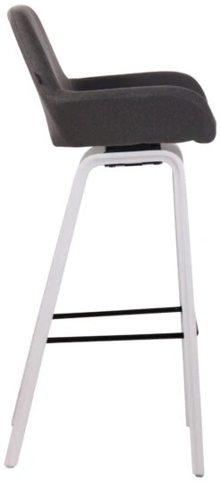 Barhocker Newnan Stoff 4-Fuß Gestell Weiß (eiche) Dunkelgrau -CLP 9ef8f1db af1a 4409 96ea b6944ee97b85