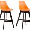2er Set Barhocker Cannes Kunststoff Cappuccino Orange