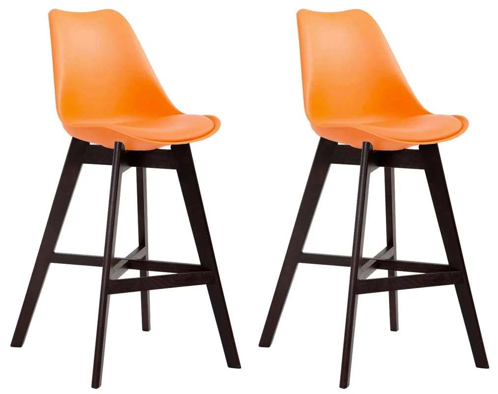 2er Set Barhocker Cannes Kunststoff Weiß Orange 2 2er Set Barhocker Cannes Kunststoff Weiß Orange – Bild 2