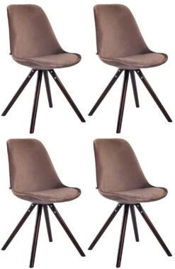 4er Set Stühle Toulouse Samt Rund Cappuccino Blau -CLP a985aba7 d58c 468f 9b05 cf1cc60d9cf1 2