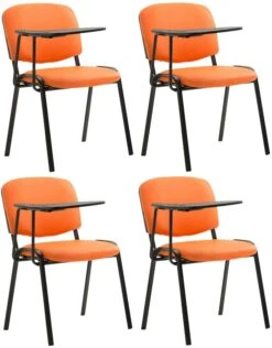 4er Set Stühle Ken C Kunstleder Orange -CLP abec0142 e285 41a4 ba00 1c56e08df32a