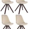 4er Set Stühle Toulouse Samt Square Cappuccino Creme