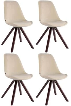 4er Set Stühle Toulouse Samt Square Cappuccino Blau -CLP adaf4499 ef48 46d4 9c67 8b04c4c06c9e 4