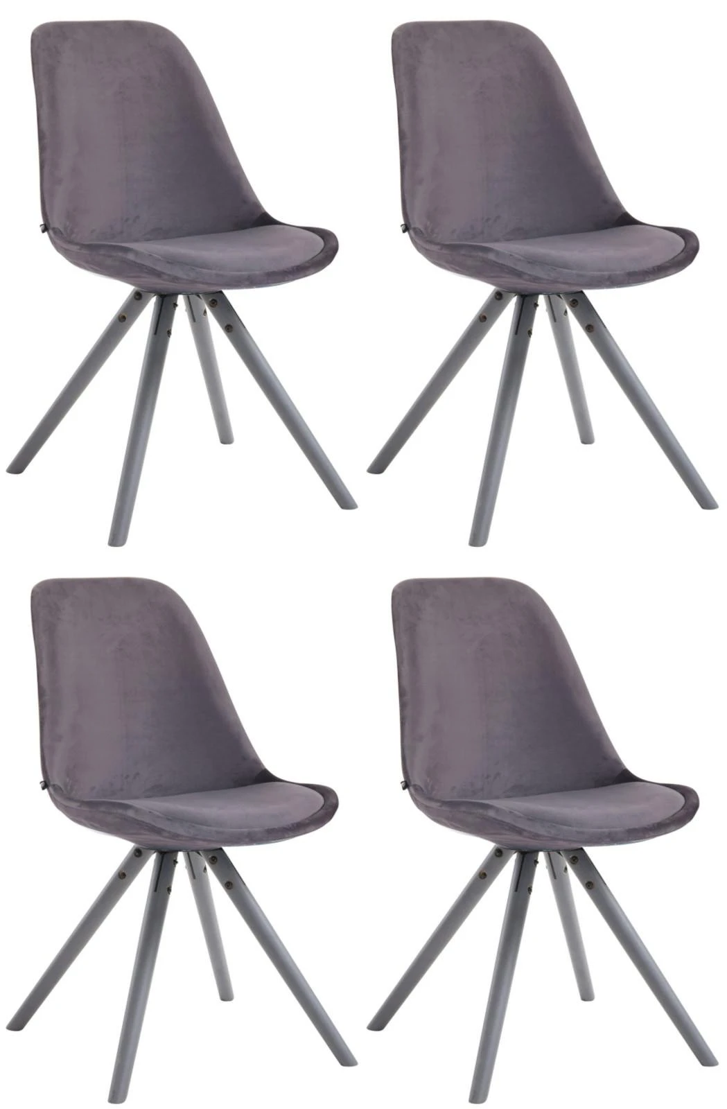 4er Set Stühle Toulouse Samt Rund Weiß Dunkelgrau 2 4er Set Stühle Toulouse Samt Rund Weiß Dunkelgrau – Bild 2