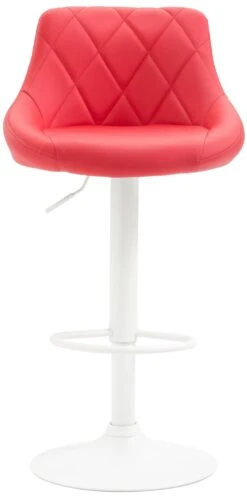Barhocker Lazio Kunstleder Weiß Rot -CLP b0b29140 f062 49f4 94da a4ef27df4363