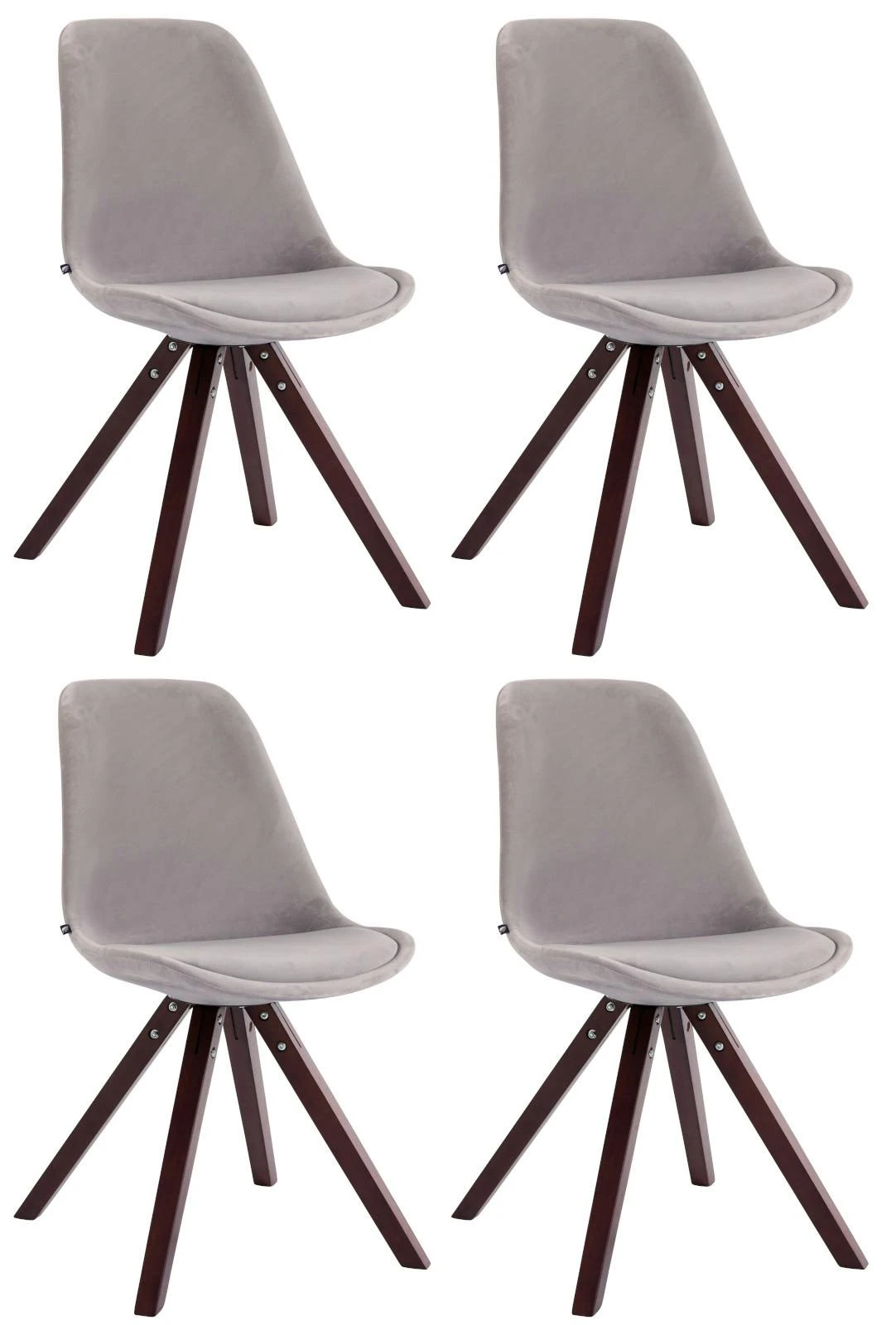 4er Set Stühle Toulouse Samt Square Cappuccino Braun 5 4er Set Stühle Toulouse Samt Square Cappuccino Braun – Bild 5