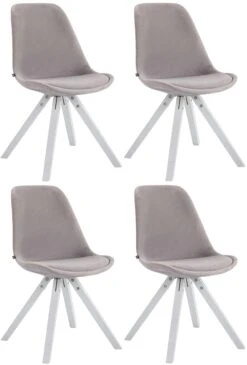 4er Set Stühle Toulouse Samt Square Weiß (eiche) Creme -CLP b40e8c7c c845 431e bbe2 6b5ef2f474e0 1