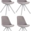 4er Set Stühle Toulouse Samt Square Weiß (eiche) Grau