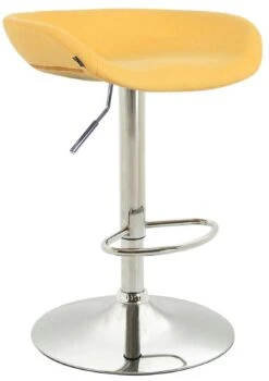 Barhocker Anaheim Filz Chrom Gelb