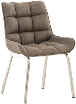 Stuhl Saranda Stoff Edelstahl Grau