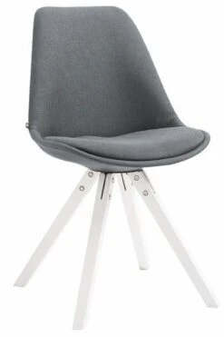 Besucherstuhl Toulouse Stoff Square Weiß (eiche) Dunkelgrau