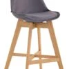 Barhocker Cannes Samt Natura Dunkelgrau