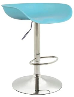 Barhocker Anaheim Kunststoff Chrom Blau