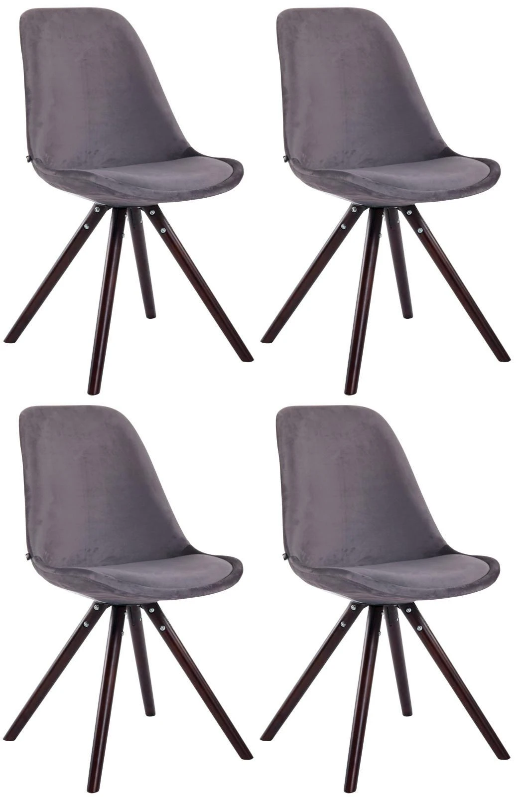 4er Set Stühle Toulouse Samt Rund Cappuccino Dunkelgrau 1 4er Set Stühle Toulouse Samt Rund Cappuccino Dunkelgrau