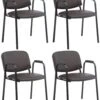 4er Set Besucherstühle Ken PRO Kunstleder Braun