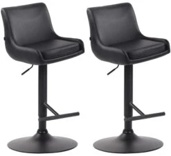 2er Set Barhocker Club Kunstleder Chrom Schwarz -CLP c3f99c99 500b 49ae a5f3 66bdb264298c
