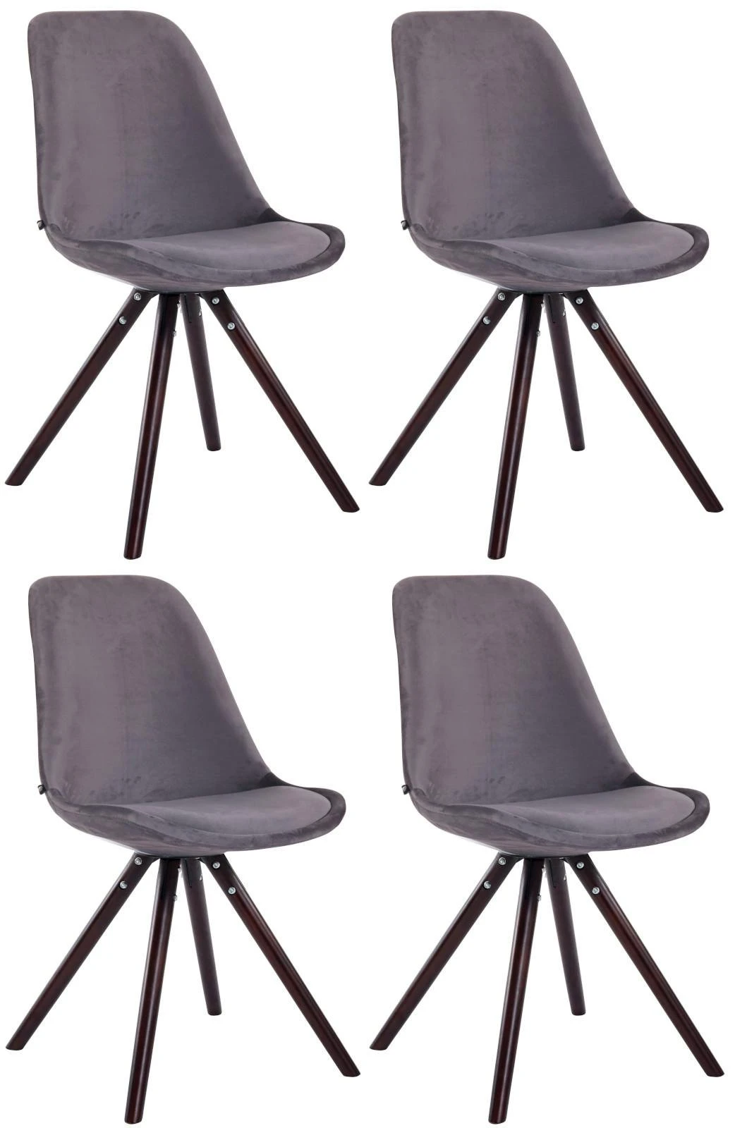 4er Set Stühle Toulouse Samt Rund Cappuccino Dunkelgrau 2 4er Set Stühle Toulouse Samt Rund Cappuccino Dunkelgrau – Bild 2