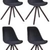 4er Set Stühle Toulouse Samt Rund Cappuccino (eiche) Schwarz