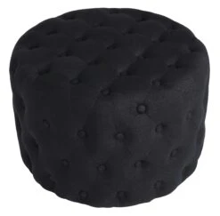 Sitzhocker Medan Stoff Schwarz