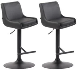 2er Set Barhocker Club Kunstleder Chrom Schwarz -CLP caeebcce ebb0 47df 92da 868f2ae150ff