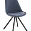 Stuhl Pegleg Stoff Rund Schwarz Blau