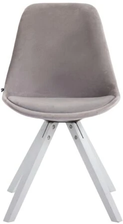 4er Set Stühle Toulouse Samt Square Weiß (eiche) Grau -CLP cd4ae701 5dbf 45ad 8763 e7eacb777123