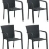 4er Set Stapelstühle Leonie Schwarz